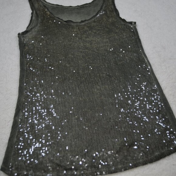 Made in Italy gray sequin front camisole size S - Picture 2 of 7